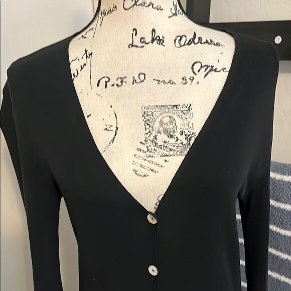 Dolce & Gabbana Black Semi Sheer Button-Up Cardigan Luxury Office Minimalist - Picture 2 of 10